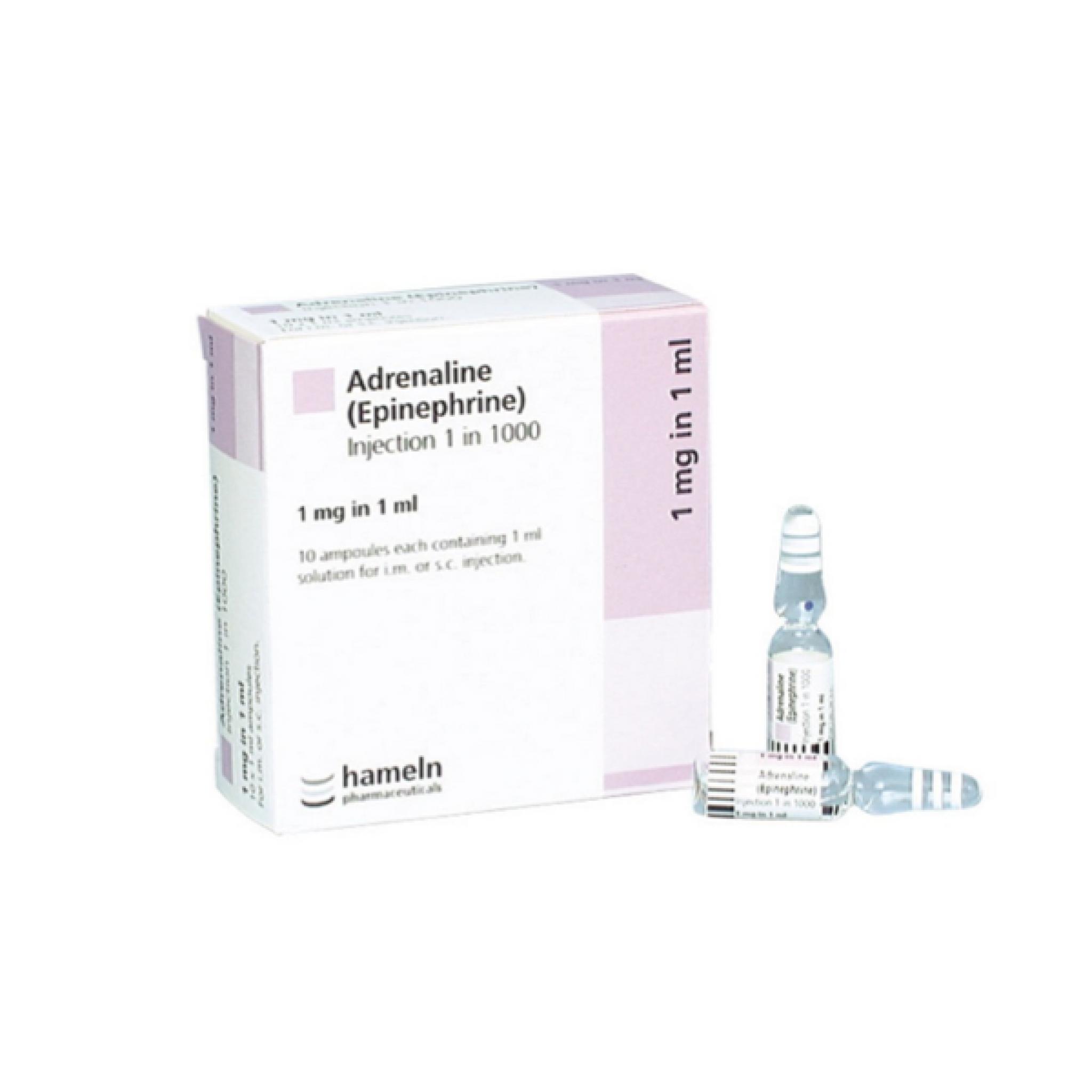 Adrenaline 110001mg 1ml Ampoules x 10