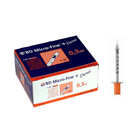 BD Micro-Fine Demi 0.3mm (30G) x 8mm syringe & needle