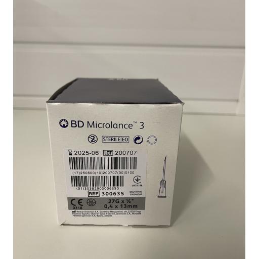BD Microlance 3 Needles Grey 27g x 0.5" x 100